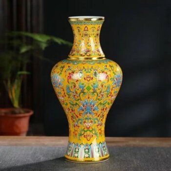 37cm Jingdezhen Ceramic Enamel Vase Chinese Style for Living Room Decoration